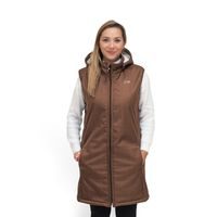ESITO Dámská zimní softshellová vesta s beránkem Brown - hnědá