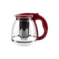 konvice 1,5l VERRE, červená, sítko NR, sklo/plast