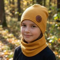 Dětský set (čepice + nákrčník), MY MIMI - Hořčicová