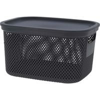EXCELLENT HOUSEWARE Úložný plastový koš s víkem 6 litrů černá KO-027000190cern