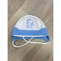Dětská zavazovací čepice Hugo Pejsek modrá