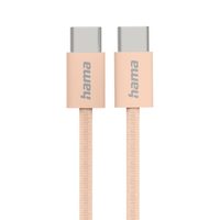 Hama USB-C 2.0 kabel Fabric, 1m, opletený, oranžový