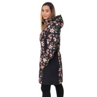 Unuo Dámský softshellový kabát s fleecem Street, Černá, Kytky