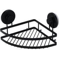 police koup.1p.rohová 20x20x12,5cm, ČERNÁ, 2přísavky, kov