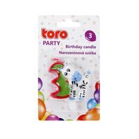 TORO SVÍČKA DORTOVÁ, ČÍSLICE 3 "KONÍK", 5X4X1,3CM_hamashop