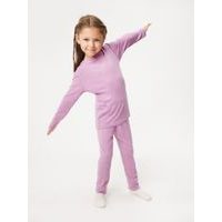Unuo Dětské merino legíny, Růžová