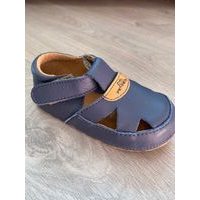 Bosé kožené sandálky B1096 modrá
