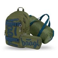 BAAGL SET 3 Skate Olive: batoh, penál, sportovní taška GRS
