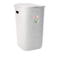 koš 50l na použ.prádlo, bílý DOMUS, 56x37x36cm, plast