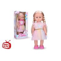 Eliška chodící panenka 41 cm, růžové šaty