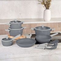 BERLINGERHAUS Sada nádobí s titanovým povrchem 15 ks Antracit Collection BH-8141