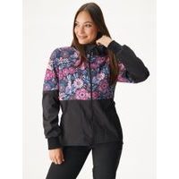 Unuo, Dámská softshellová bunda s fleecem Street, Černá, Kouzelné květiny