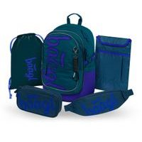 BAAGL SET 5 Core Logo modrý: batoh, penál, sáček, ledvinka, obal na notebook GRS