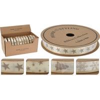 stuha text. 1,2cm x 8,0m, slon. kost, mix druhů, dárková