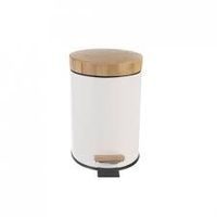 koš odp. 3,0l pedál WHITELINE, d17x25cm, kov/bamb.víko