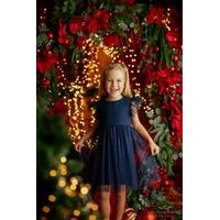 Dívčí slavnostní šaty tm.modré tyl