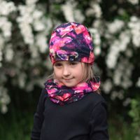 ESITO Jarní čepice Duhová srdce - černá / 38