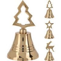 zvonek 10cm, zlatý, 3druhy, kov