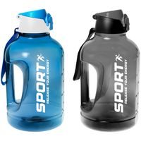 láhev 2,5l SPORT, modrá, šedá, rukojeť, nápitka+kryt, sport, plast
