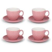 EDCO Šálky a podšálky na cappuccino ALPINA sada 8ks růžová ED-224852ruzo