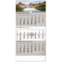 Nástěnný kalendář 3měsíční Krajina šedý – s českými jmény 2023, 29,5 × 43 cm Baagl