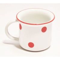 hrnek 100ml TINA - PUNTÍKY malé červ., čes.porcelán