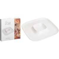 SIAKI Miska na pochutiny porcelán sada 6 ks čtverec reliéfní KO-798000250ctre
