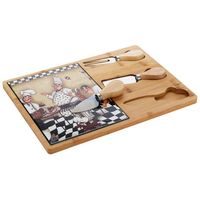 EXCELLENT HOUSEWARE Sada na krájení sýrů s prkénkem sada 4 ks KO-280000060