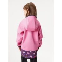 Unuo Dětská softshellová bunda s fleecem Basic, Růžová, Jednorožci