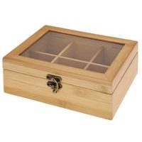 EXCELLENT HOUSEWARE Krabička na čaj dřevěná 6 přihrádek KO-784610200