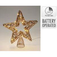 dekorace 28cm HVĚZDA, LED osv., zlatá