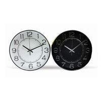 hodiny d35cm, ČERNÉ nebo BÍLÉ, černý rám (735B-1), sklo