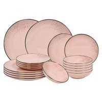 HIT Jídelní sada talířů 18 ks Lucca růžová HT-24327468