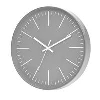 hodiny d30cm, chrom/bílé, kulaté nástěnné, plast
