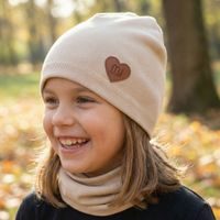 Dětský set (čepice + nákrčník), MY MIMI - Béžová