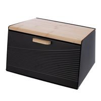 O Chlebovka plech/bambus 35,5x21,5x21 cm BLACK