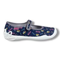 Dívčí balerínky, domácí obuv Befado - modré, Skate