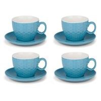 EDCO Šálky a podšálky na cappuccino ALPINA sada 8ks světlemodrá ED-224852svmo