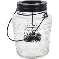 svícen d 9x13.5cm s držátkem, sklo/kov