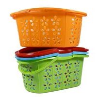 košík na kolíčky oválný, 30,5x20x14,5cm, 4barvy, plast