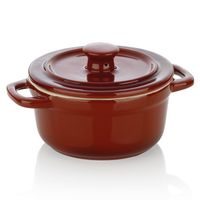 KELA Zapékací miska pekáček s poklicí MALIN 14 x 9,5 cm červená KL-11839