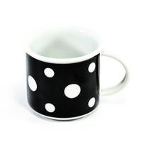 hrnek 250ml TINA - PUNTÍKY negativ černé, čes.porcelán