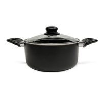 KITCHISIMO KASTROL SE SKLENĚNOU POKLICÍ NERO KITCHISIMO 20X9CM, 2,5L, NEPŘILNAVÝ POVRCH, SKLENĚNÁ POKLICE, ČERVENÁ ČERNÁ, INDUKČNÍ DNO,_hamashop