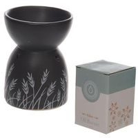 lampa-aroma, d8x12cm, TRÁVA, černá, DB, výřez, keramika