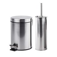 EXCELLENT HOUSEWARE Odpadkový koš na wc + wc štětka s držákem nerez KO-170481400