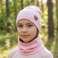 Dětský set (čepice + nákrčník), MY MIMI - Baby pink