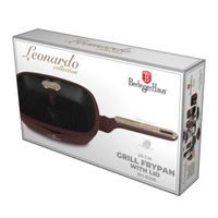 BERLINGERHAUS Grilovací pánev s titanovým povrchem a poklicí 28 cm Leonardo Nordic Collection BH-8298