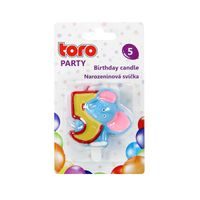 TORO SVÍČKA DORTOVÁ, ČÍSLICE 5 "SLON", 5X4X1,3CM_hamashop