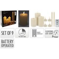 HOMESTYLING LED svíčky sada 9 ks s dálkovým ovládáním KO-AX6200120