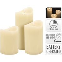 HOMESTYLING LED svíčka sada 3 ks slonová kost KO-AX5432320